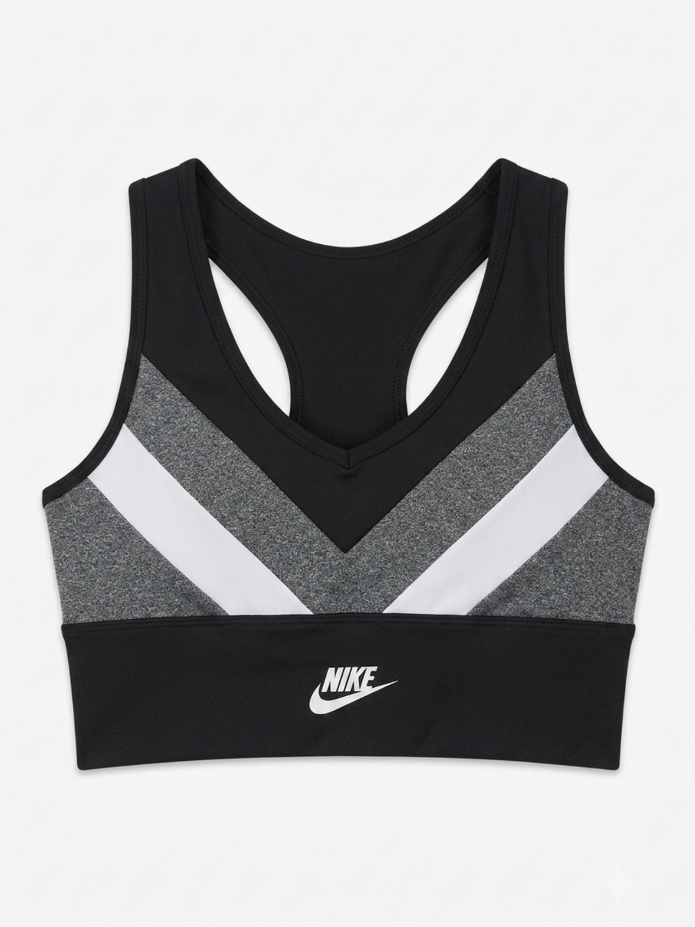 Nike Women's Sports Bra / Crop Top – Black, Grey & White Size S/M